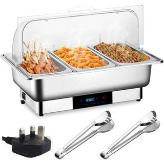 【In Stock】Electric Buffet Server & Food Warmer with Temperature Control Perfect for Parties, Dinners and Entertaining, Three 1.5 Quart Chafing Dish Set with Stainl