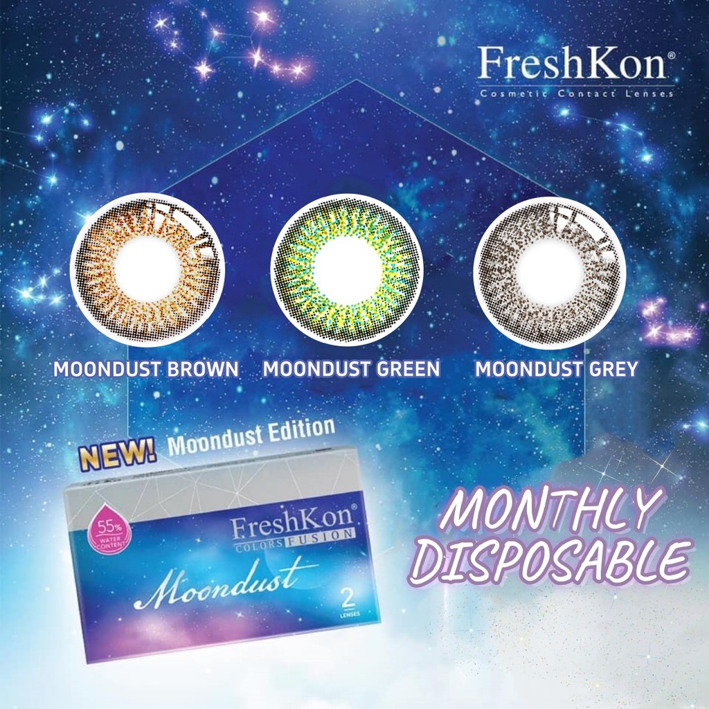 ( 2 PCS ) Freshkon Moondust Colors Fusion Monthly Disposable Cosmetic Color Contact Lenses 2/2