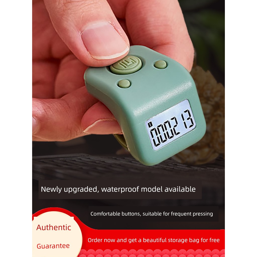 tasbih kayu tasbih digital cincin tasbih Yixin Counter Manual Ring Mini Charging Display Guest Streaming Counting Electronic Counter Counting Luminous Waterproof