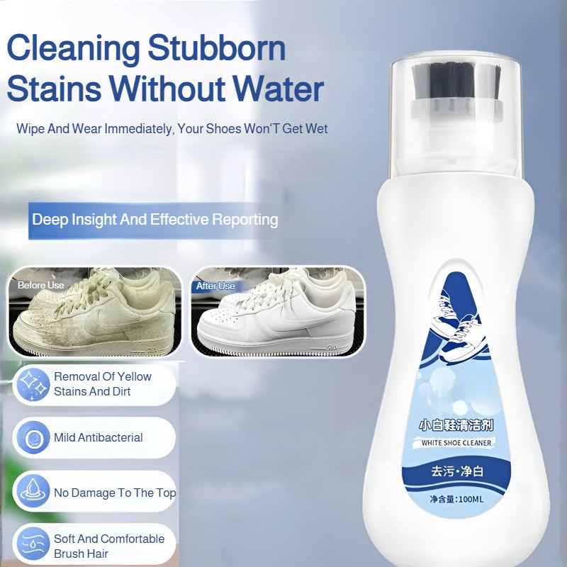 💥[Fast Yellow Removal] Sneaker Cleaner / White Shoes Cleaner / Stain Remover Powerful Whitening Formula Instantly Removes Tough Stains And Yellowing Restores Original Whiteness For Sneakers, Canvas Shoes, Daily Use Pembersih Kasut
