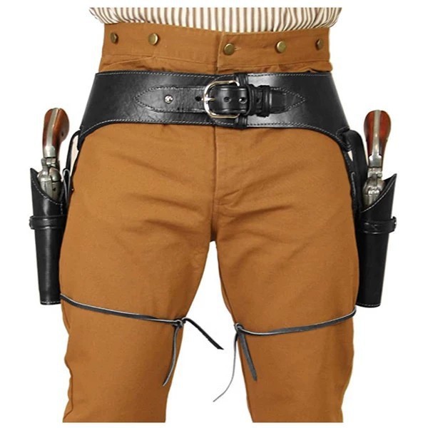 Medieval Viking Retro Leather Halloween Girdle Belt Double Gun Holster cosplay Costume Props 330
