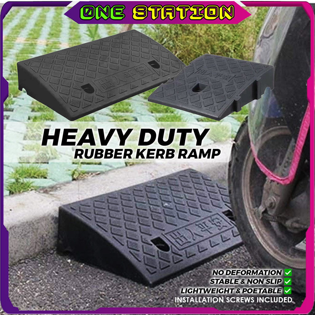 [Variable Size] Heavy Duty Rubber Road Driveway Curb Ramp Kerb Wheelchair Car Bike Motorcycle Ramps Garage Access