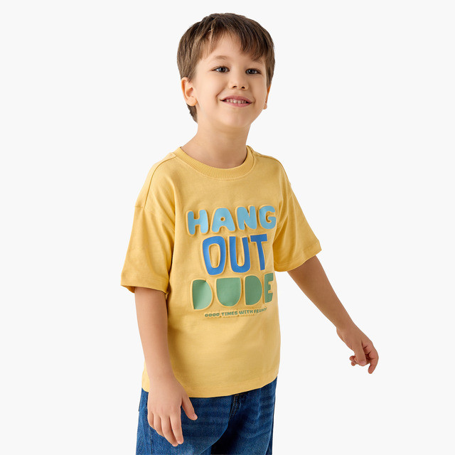 Babyshop Juniors Crew Neck Short Sleeves T-Shirt With Slogan Embossed