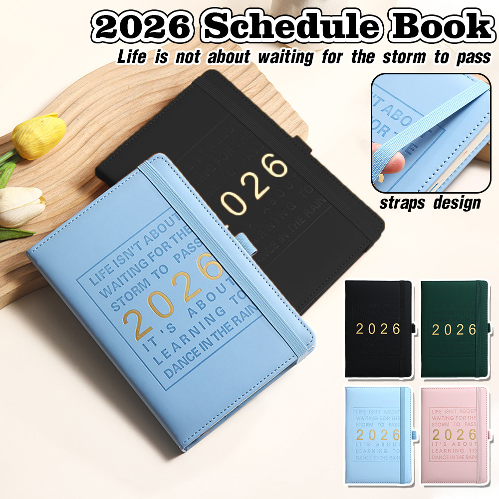2026 Planner 365 Days A5 Agenda Monthly/Weekly/Daily Plan Notebook 412Pages 80GSM Journal Office School Stationery 日程本