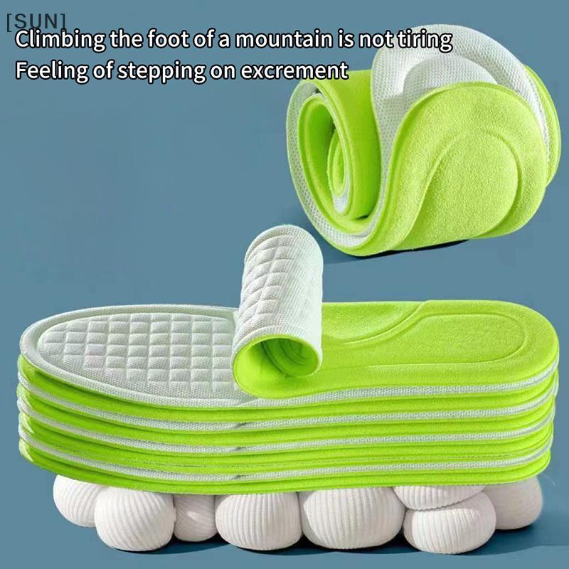 [SUN] 2PCS Feet Orthopedic Shoe Sole Running Soft Memory Foam Insoles For Shoes Men Women Deodorant Absorb-Sweat Massage Sport Insole null