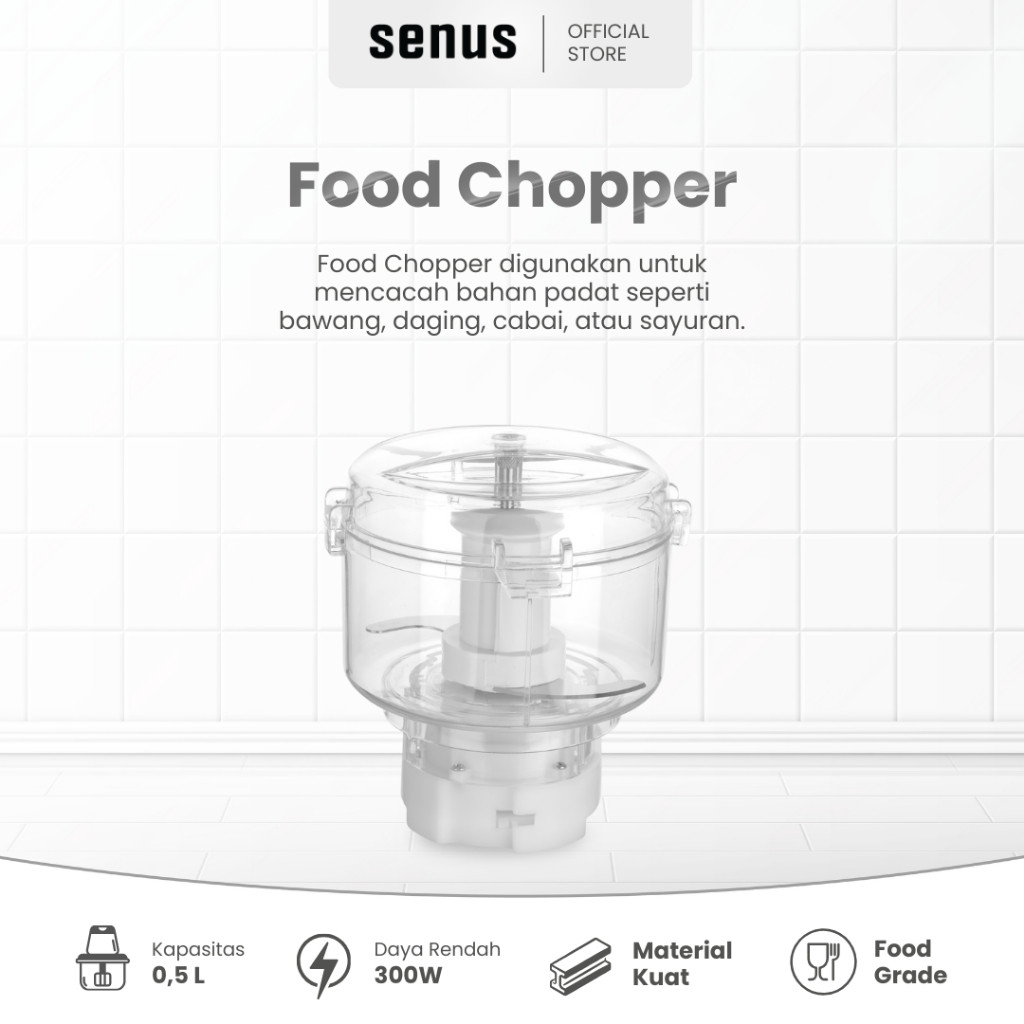 MESIN SENUS Food Chopper 300W - Spice & Meat Chopper (Chopper Unit Only & Machine Not Included)