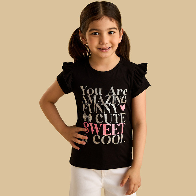 Max Fashion Slogan Print Cotton T-Shirt