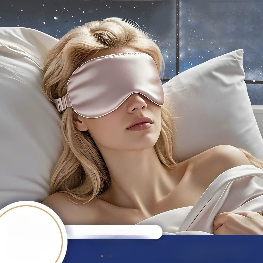 Ready Stock Double-Sided Simulation Silk Sleeping Goggles Shading Breathable Lunch Break Travel Aviation Shading