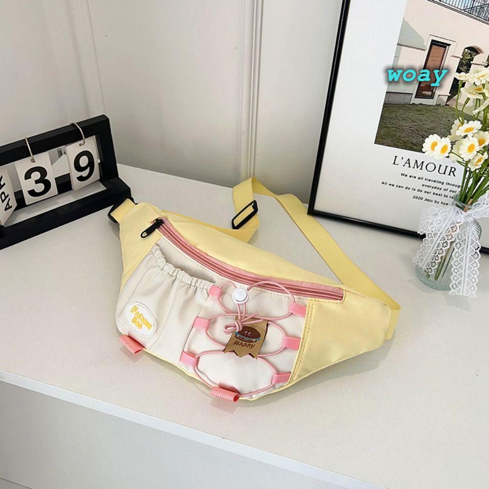 WOAY Flower Bag, Multi-compartment Single Shoulder Women's Chest Bags, Spring Fashion. Multifunctional Nylon Cloth Waist Bag Women Girls