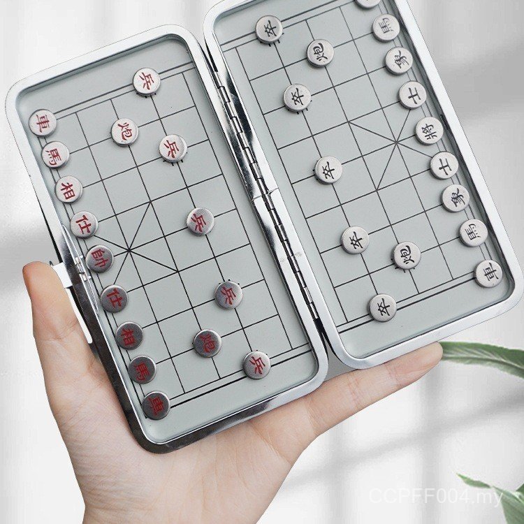 Small Chinese Elementary School Students Rubber Chess Portable Mini Chess Magnet Full Set Chess Magnetic with Chessboard Magnetic Children CWRP