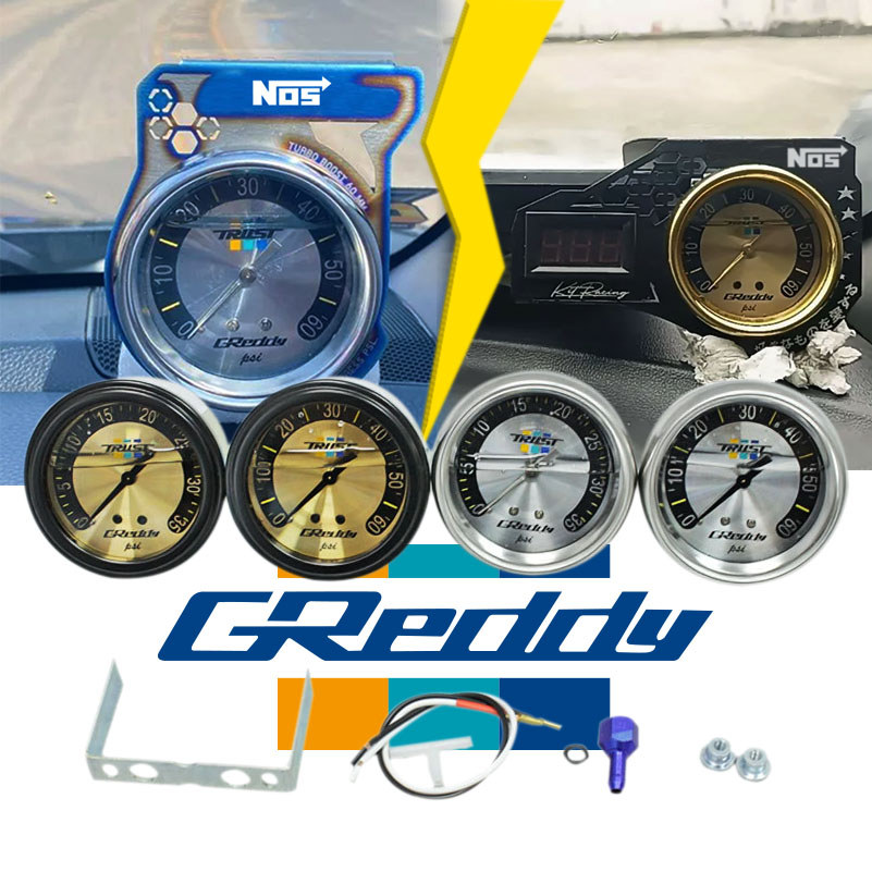 【ITSOK】greddy (BLOWER)(BOOST) FOR DIESEL 4X4 (0-35) (0-60) PSI TURBO auto meter GAUGE CASING RAINBOW Titanium Carbon
