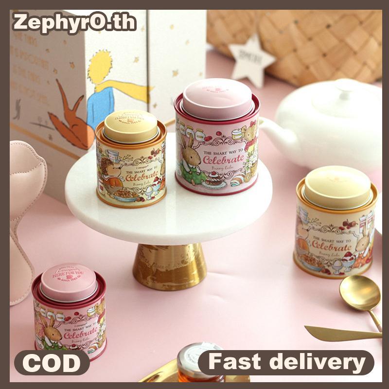 null Cartoon Garden Rabbit Suitcase Storage Tin Candy Cookie Box Round Metal Jewelry Organizer For Wedding Birthday Party Gift Boxes null