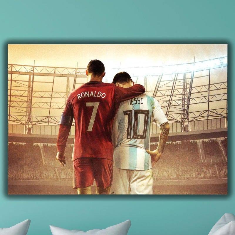 Ronaldo & Messi Canvas Print Soccer Legends Wall Art To Hang