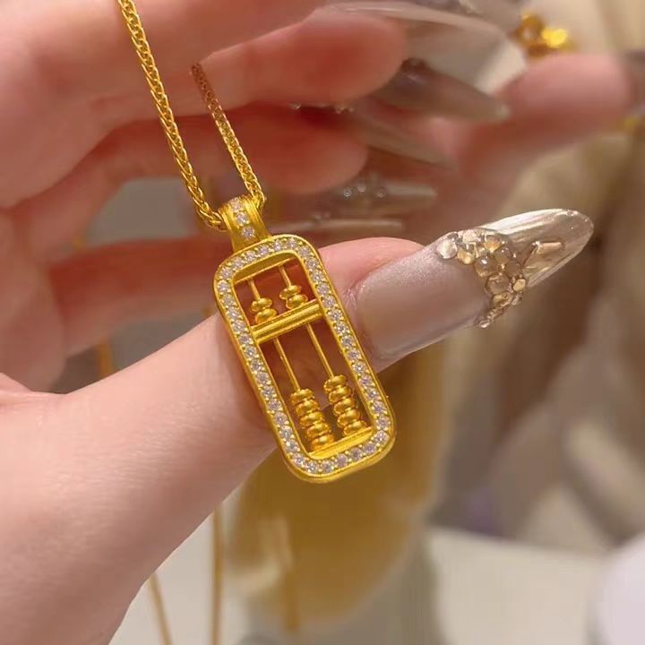 EMAS LOKET 916 Abacus /916 GOLD Abacus Pendant/charm gold 916