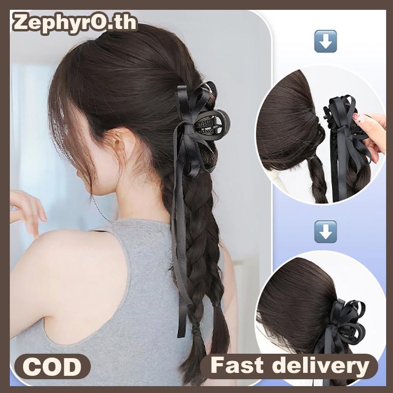 null Wig Braid Ponytail Simulation Sweet Cool Wind Natural Twist Long Braid Female High Ponytail Boxing Twist Braid Wig Grab Clip null