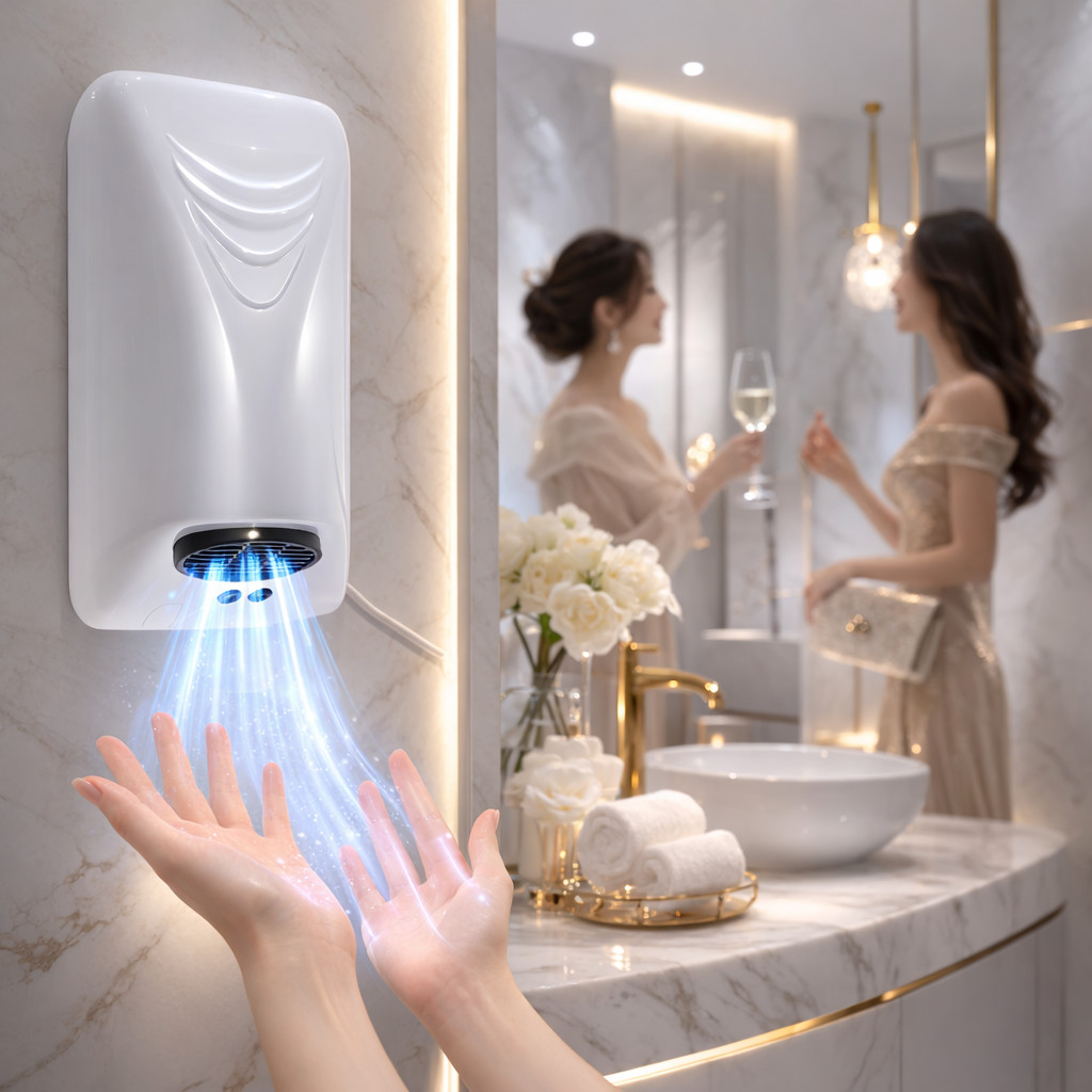 Versatile Reliable Pengering Tangan Elektrik 600W Sensor Pintar Auto Stop