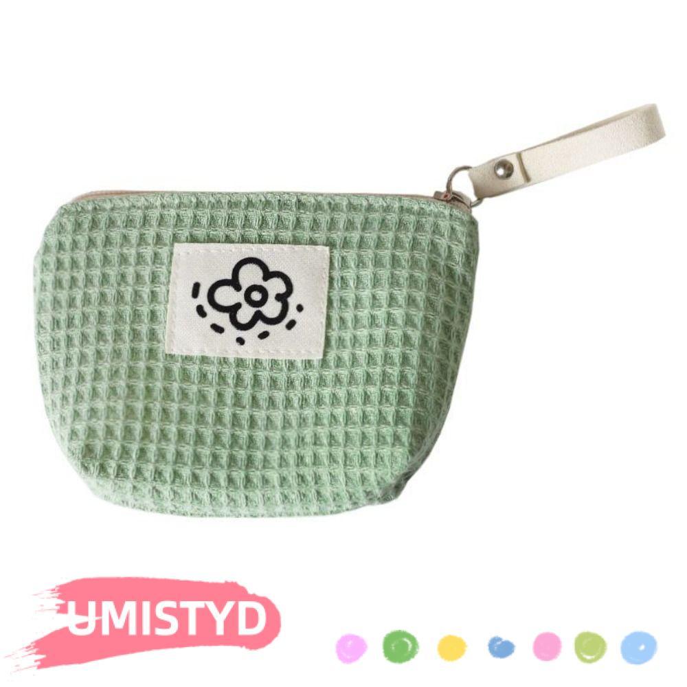 UMISTYDREAMUM9U Mini Makeup Bag, Floral Zipper Small Coin Purse,  Soft Square Polyester Lipstick Headphones Key Storage Bag