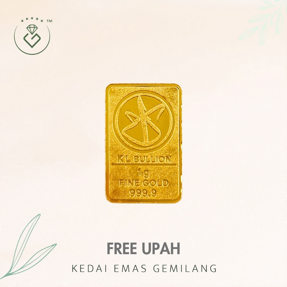 [Kedai Emas Gemilang] 8001296 Kl Bullion 1G Gold Bar (1.4Cm) (1G) [999 Gold]