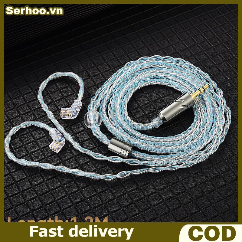 null QKZ T1 Earphone Cable 8 Strand Copper Silver-plated Upgrade Wire 3.5mm Wired Headphone Cord For ZXN ZXT AK6 ZS10 EDX Pro ZSR CCA null