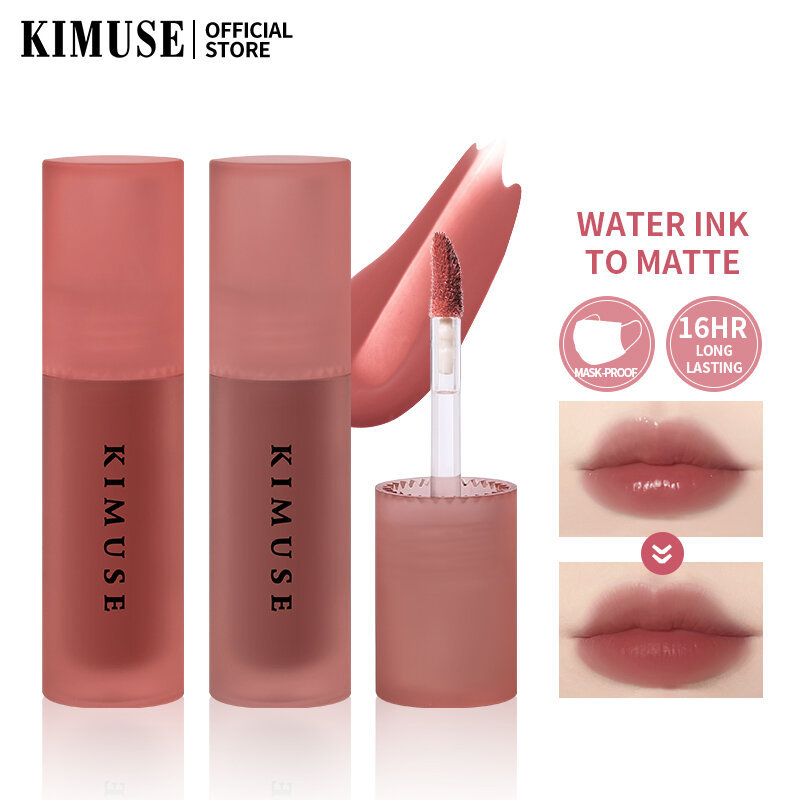 KIMUSE Water Tint Lip Glaze 13 Colors Waterproof Long Lasting Matte Liquid Lip Gloss Lipstick