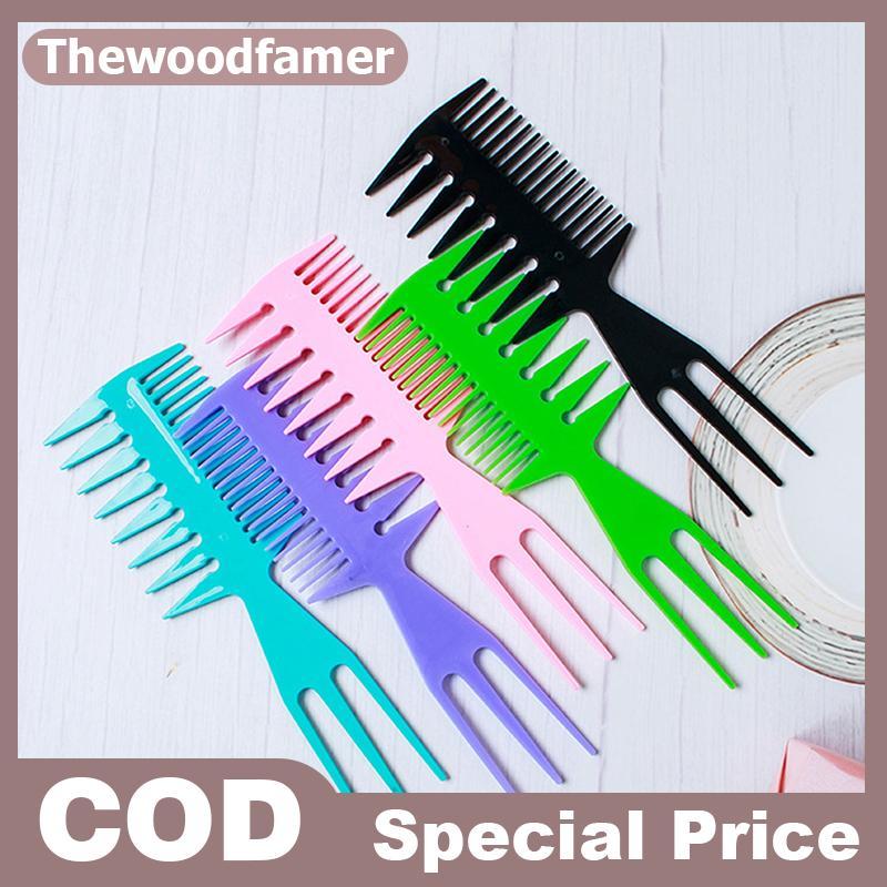 thewoodfamer Professional Double Side Toothbs Fish Bone Shape Hair Brush Barber Hair Dyeing Cutting Coloring Brush Man Hairstyling Tool EN