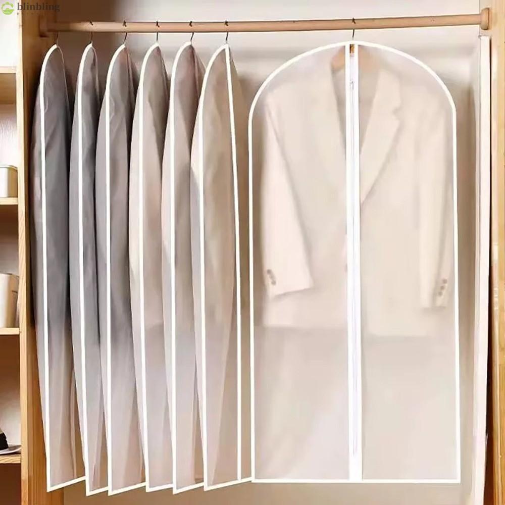 COOLSO Garment Cover, Transparent Hanging Clothes Dust Cover, Fashion Waterproof Dustproof Zipper Storage Bags for Wedding Dress Suit Coat Closet Wardrobe