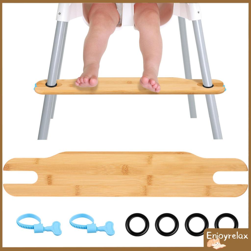 Baby Highchair Foot Pedal Adjustable Height Bamboo High Chair Footrest for Foot Support