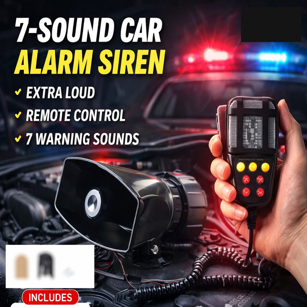 Bossku [7Sound] Car Alarm Horn Car Siren Car Speaker Police Siren Horn Speaker Kereta Polis Siren Horn