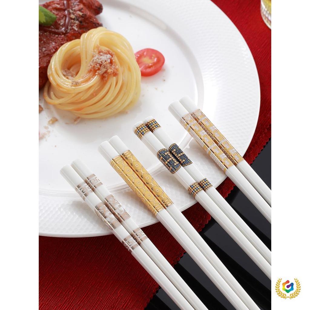 陶瓷筷子10双陶瓷筷子家用10双防滑防摔耐高温不发霉2023高