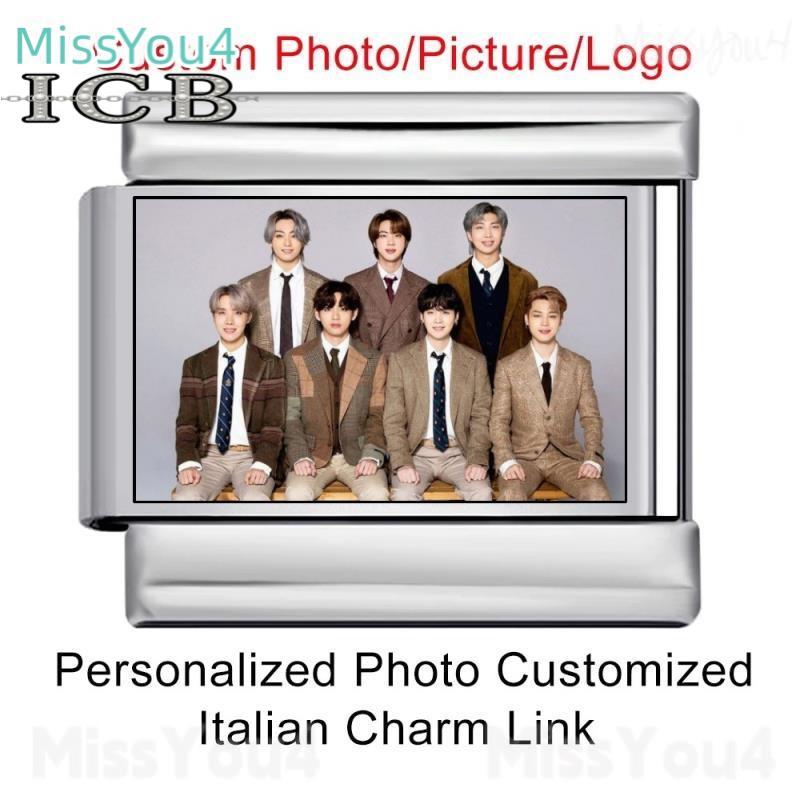 DIY Personalised Photo Pictures Customized Italian Charms Link for 9mm Stainless Steel Bracelets Lover Family Pets Image Custom Gift