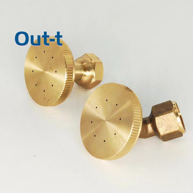 [Out-t] er Irrigation Systems 8 Hole Golden Brass Garden Sprinkler Head High Pressure Windproof Straight Curved Atomizing Nozzle New