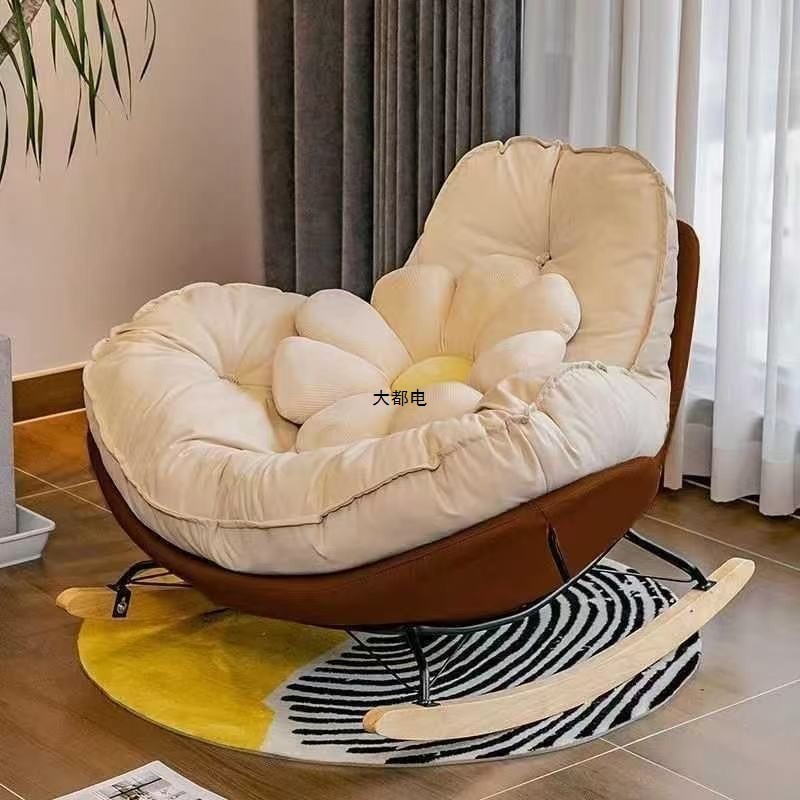 Kerusi goyang ruang tamu Penguin, sofa malas, kerusi goyang tunggal, kerusi rehat, kerusi santai balkoni rumah moden yang ringkas.