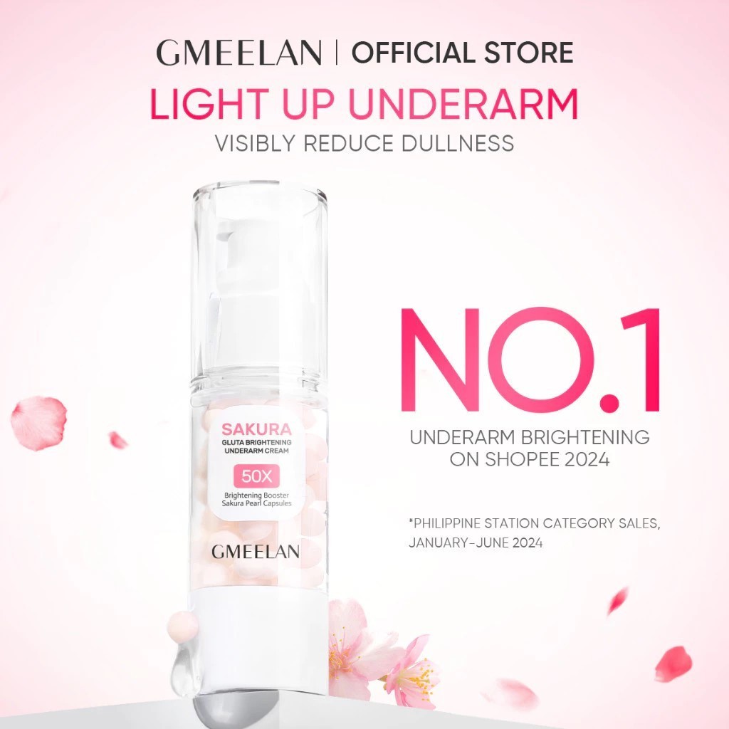 GMEELAN Sakura Gluta Brightening Underarm Cream Armpit Whitening Lotion Body Care Skincare 30G