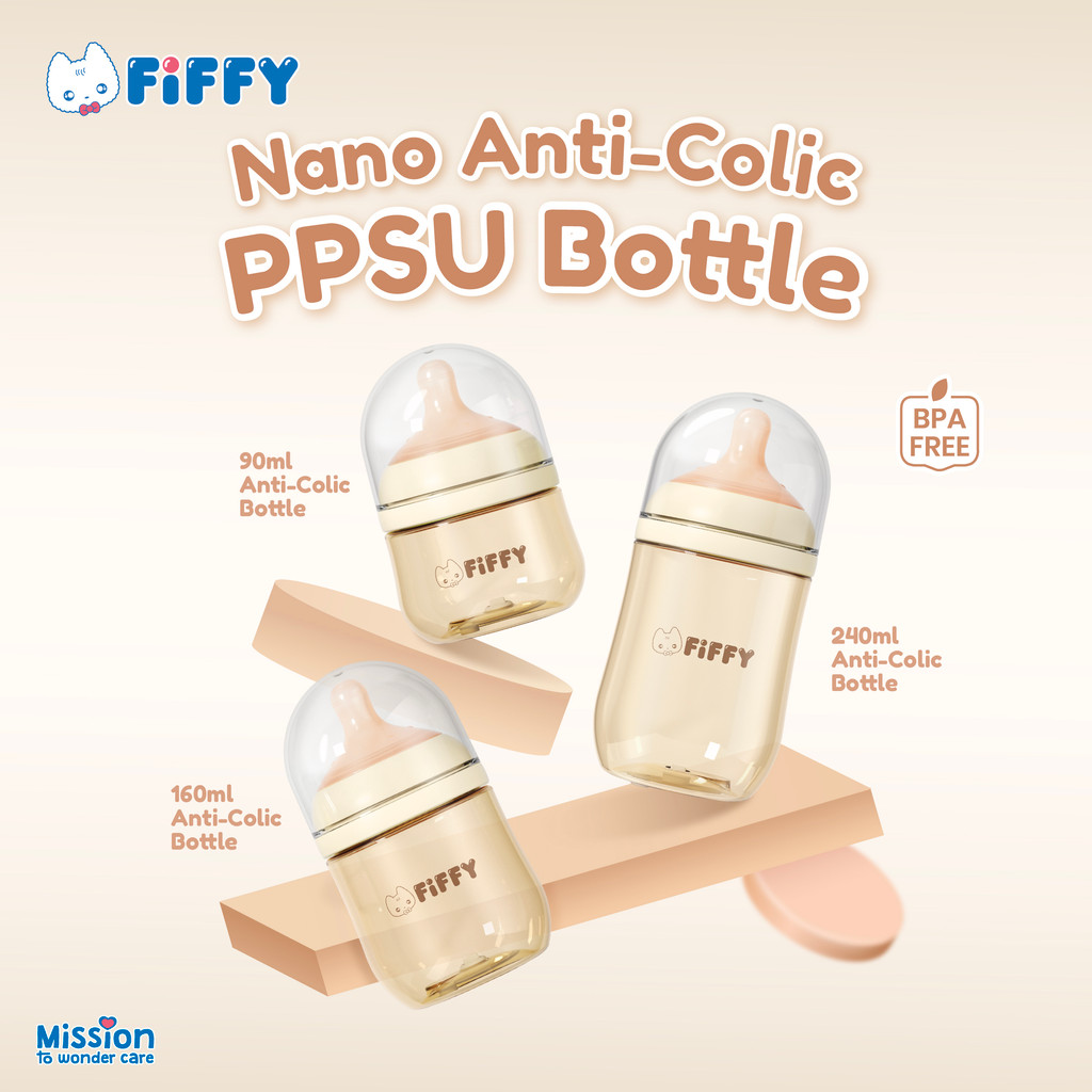 FIFFY NANO ANTI-COLIC PPSU BOTTLE WITH NANO TECH SILICONE TEAT (98-05-022/023/024/026/027/028)