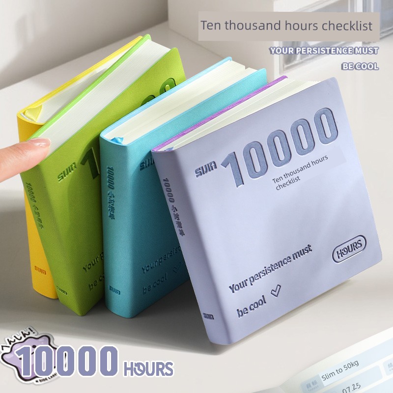 Buku rancangan harian 10,000 jam senarai buku nota kulit buku kecil buku poket mudah alih buku nota buku harian alat tulis pelajar bernilai tinggi setiap hari dan bulan jadual buku belajar disiplin diri