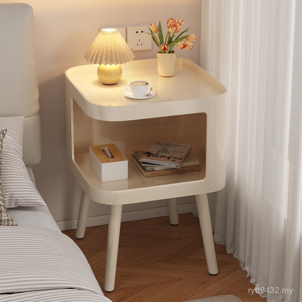 Small Small Shelf Simple Cream Art Side Creative Iron Alternative Bedside Table Modern Bedroom Household Cabinet Table Style O97O