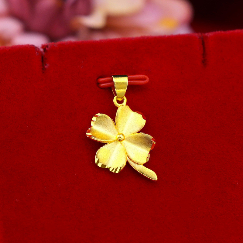 Emas loket 916 Four-Leaf Clover/916 Four-Leaf Clover Pendant/charm gold 916