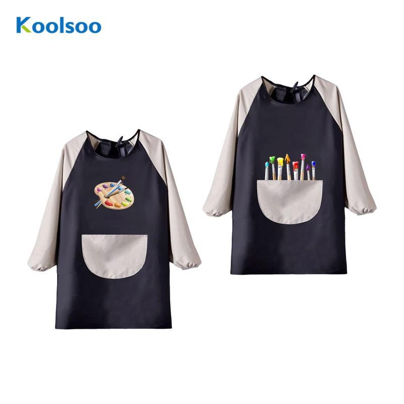 [Koolsoo] Kids Painting Apron Drawning Aprons Lightweight Adjustable Palettes Pattern Kids
