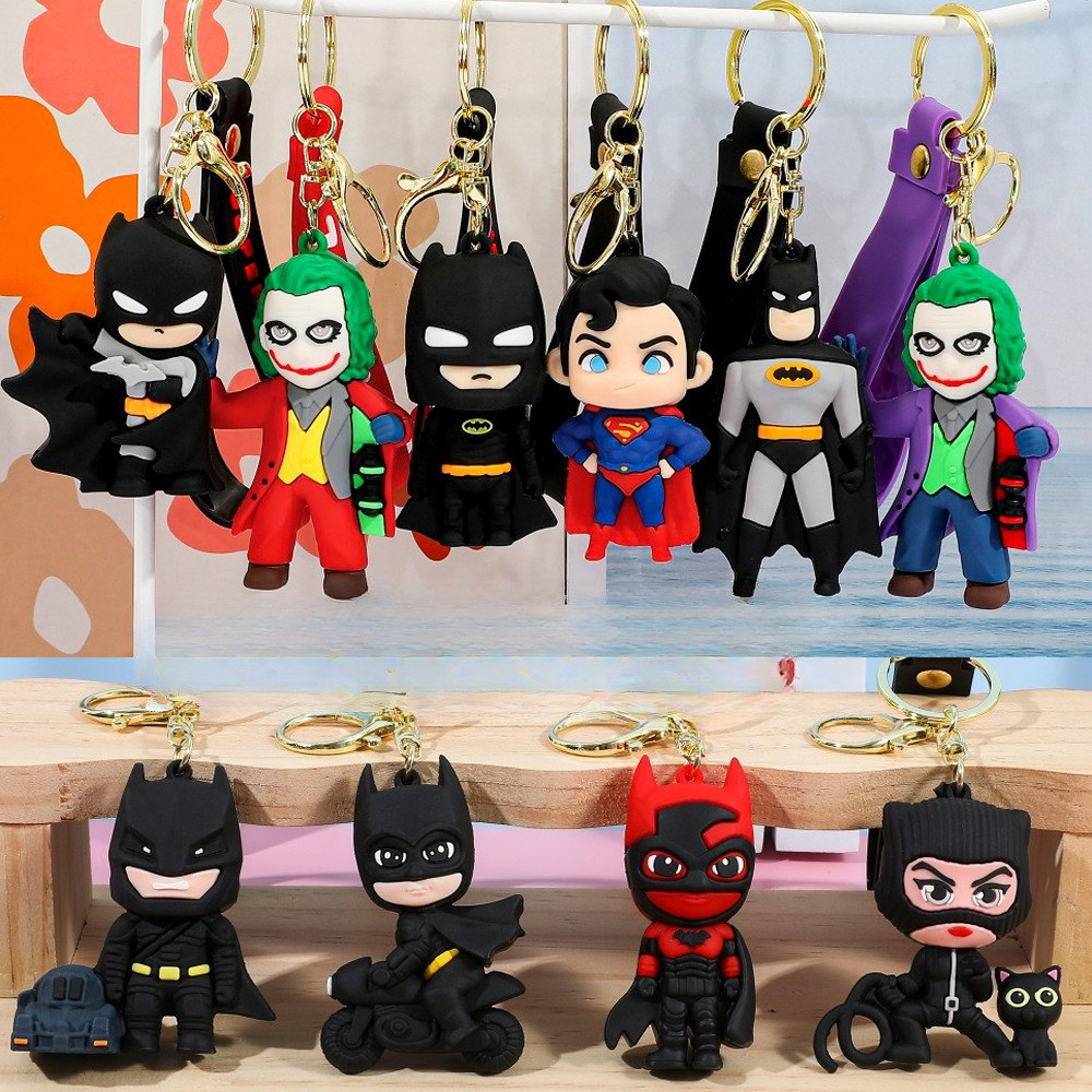 DC Comics - Themed Cartoon Figure Keychains - Batman & Joker & Superman & More Characters Pendants, Personalized Key Chains & Anime Merchandise​