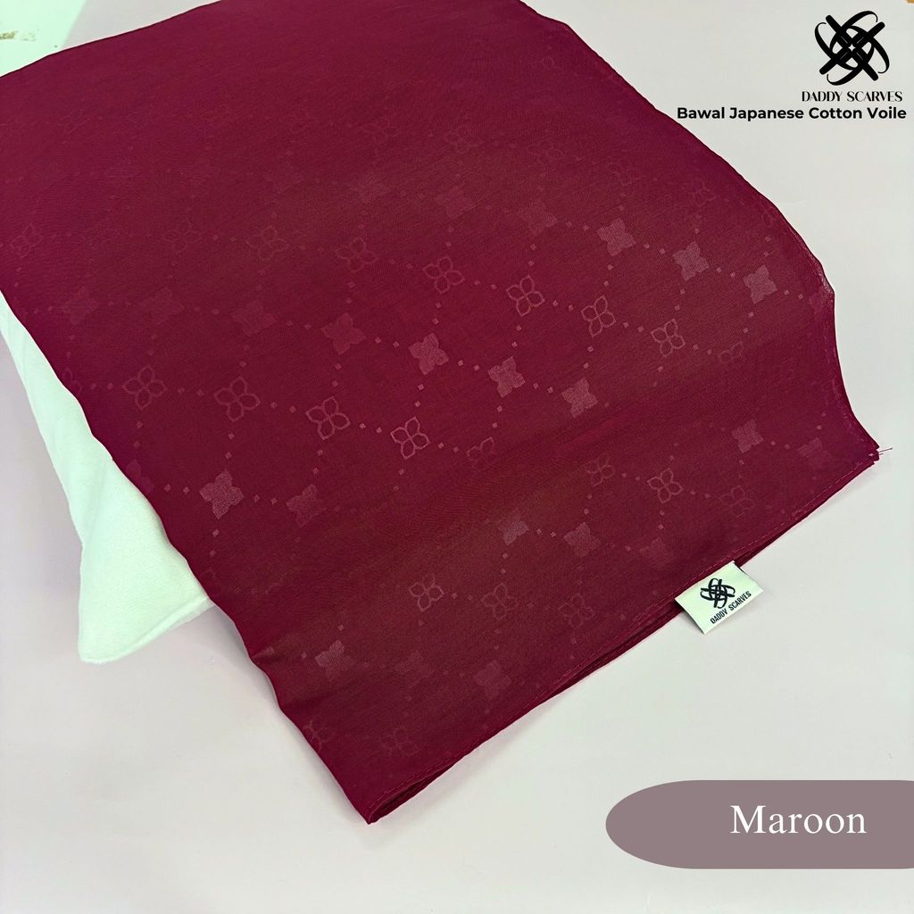 EMBOSS VL Tudung Bawal Japanese Cotton Voile Exclusive By Daddy Scarves