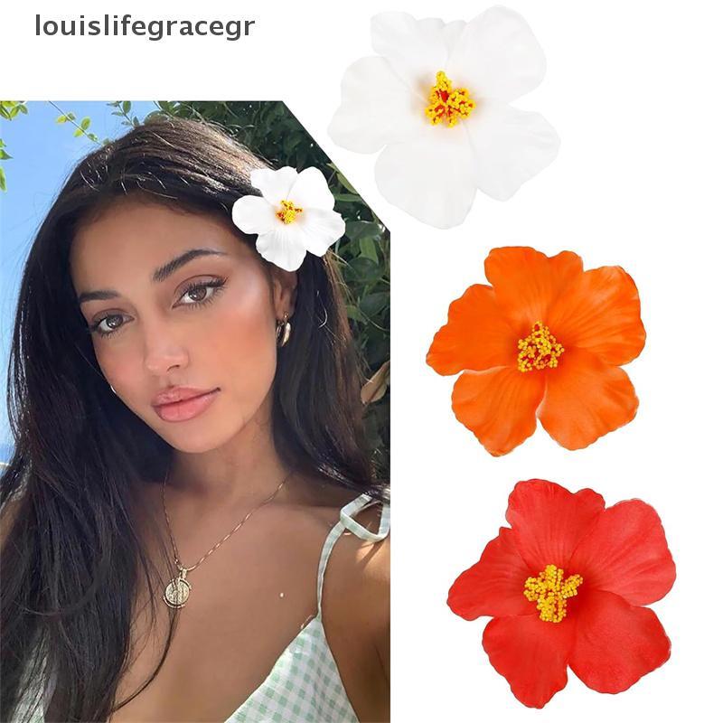 null Hawaiian Colorful Flower Hair Clip For Women Girls Romantic Bohemian Flower Side Bangs Clip BB Hair Clips Hair Accessories null
