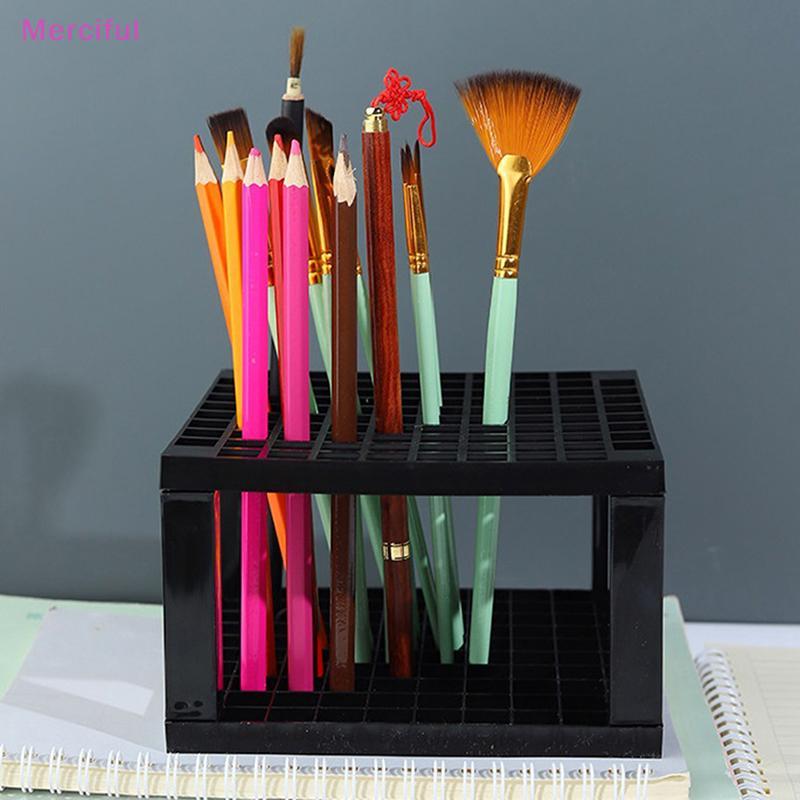 [Mer] 1PC Makeup Brushes Paint Brushes Holder Make Up Organizer Detachable 96 Hole Pencil Holder For Desk PensArt Painting Supplies VN