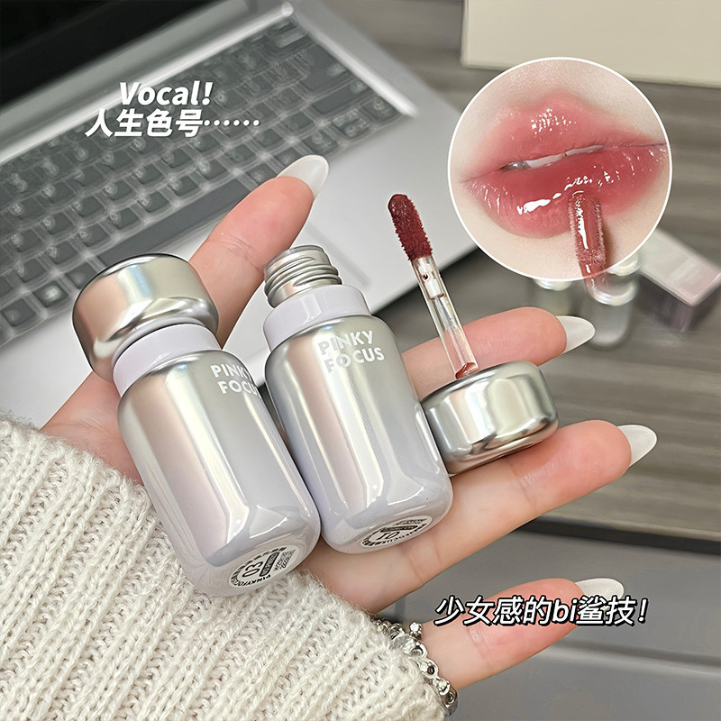 pinkyfocus绮丽镜泽流光唇釉镜面水光不易沾杯显白伪素颜口红唇釉pinkyfocus beautiful mirror ze flow20260324