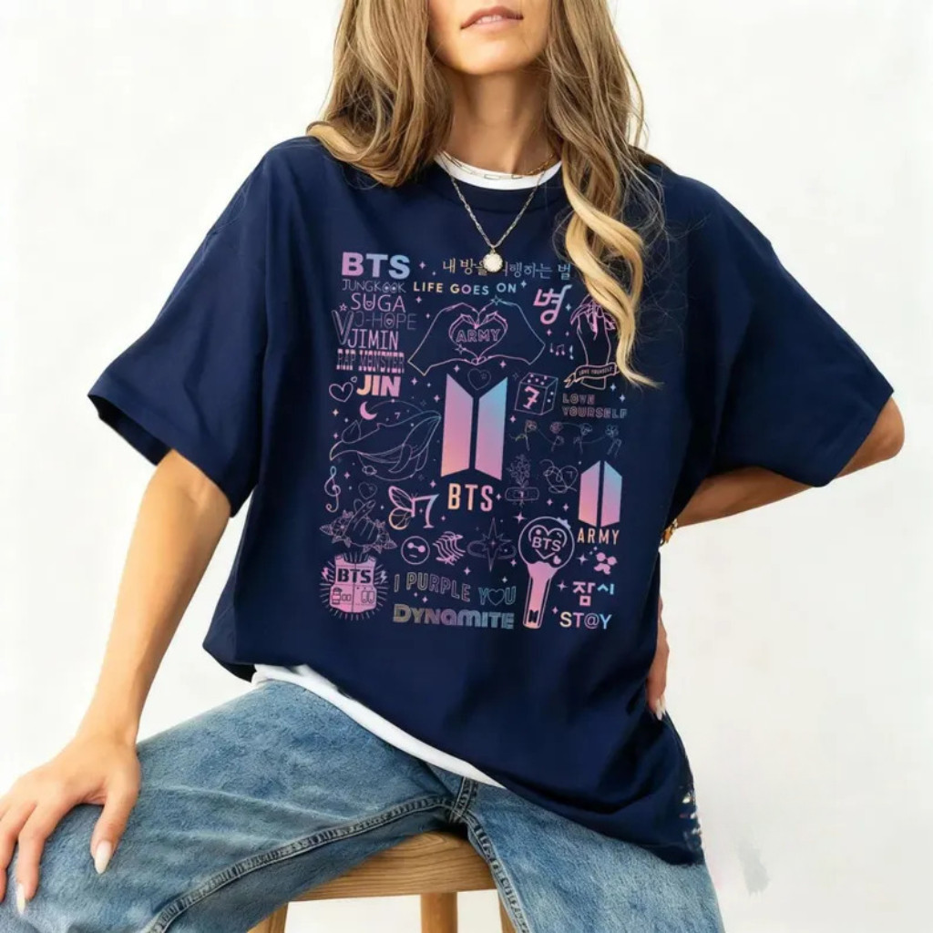 Baju-T Bangtan Arirang Comeback T-Shirt / BTS World Tour 2026 Tee Shirt / Men Women Short Sleeve Cotton Tops