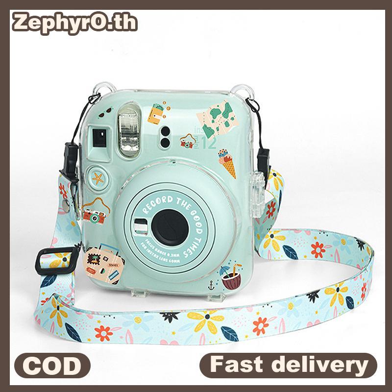 null For Fujifilm Instax Mini 12 Transparent Camera Case Protective Carry Bag Cover with Shoulder Strap Storage Bag null