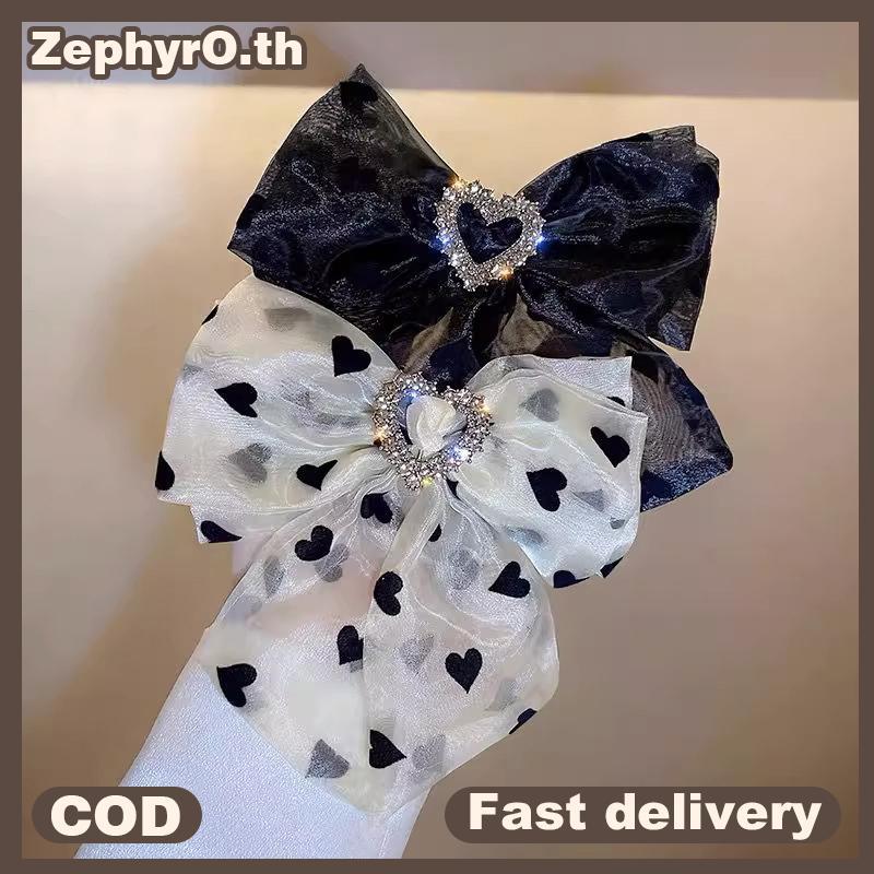 null Elegant Love Bow Hairpin Women Girls Spring Hair Clips Headwear Ponytail Hairclips Barrettes Girls Hair Accessories null