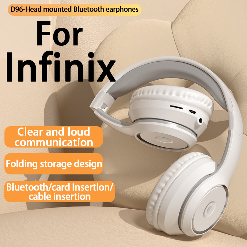 Infinix-Exclusive Bluetooth wireless earphones Foldable noise cancelling Headset hifi gaming headphones with mic sports earphones