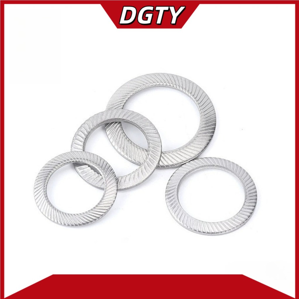 Double Stack Self-Locking Anti-Locking Washer 304 Stainless Steel Bite Type with Tooth Anti-Locking Anti-Slip Locking Screw Washer M3/M4/M5/M6/M8/M10/M12-M42 < DTY2 >