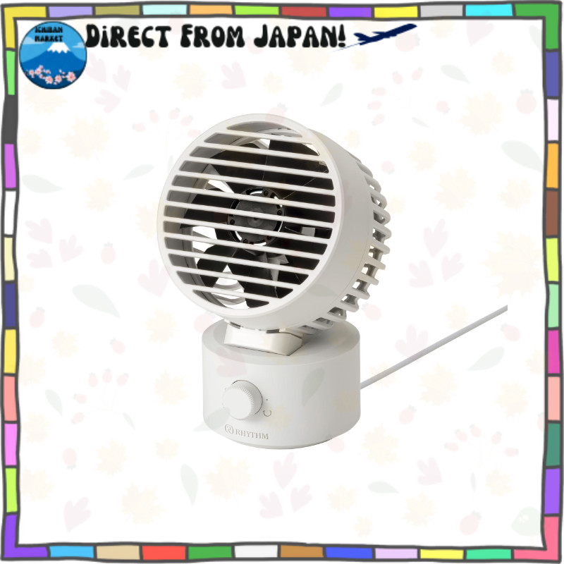 Rhythm (RHYTHM) Tabletop Fan [Domestic Manufacturer] Quiet Compact USB-Powered Oscillation Powerful Yet Comfortable on Low DC Motor Dual Reversing Fan Desk Fan Easy to Clean Silky Wind Mini Light Gray 9ZF038RH08 [Direct from JAPAN]