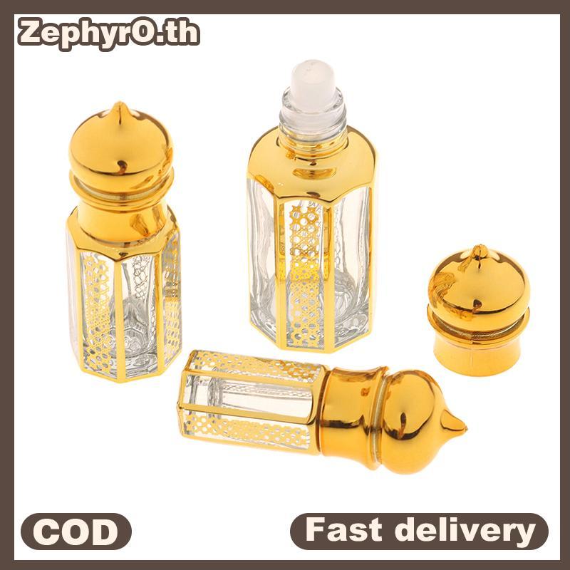 null 3/6/15ml Roll On Bottle Glass Mini  Container Portable Blending Perfume Bottle Gold Empty Roll-On Bottle null